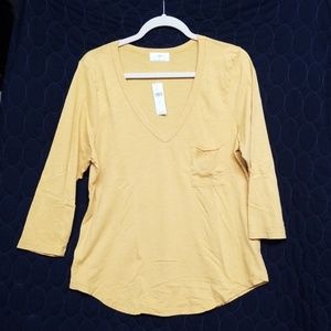 Yellow 3/4 Sleeve Shirt